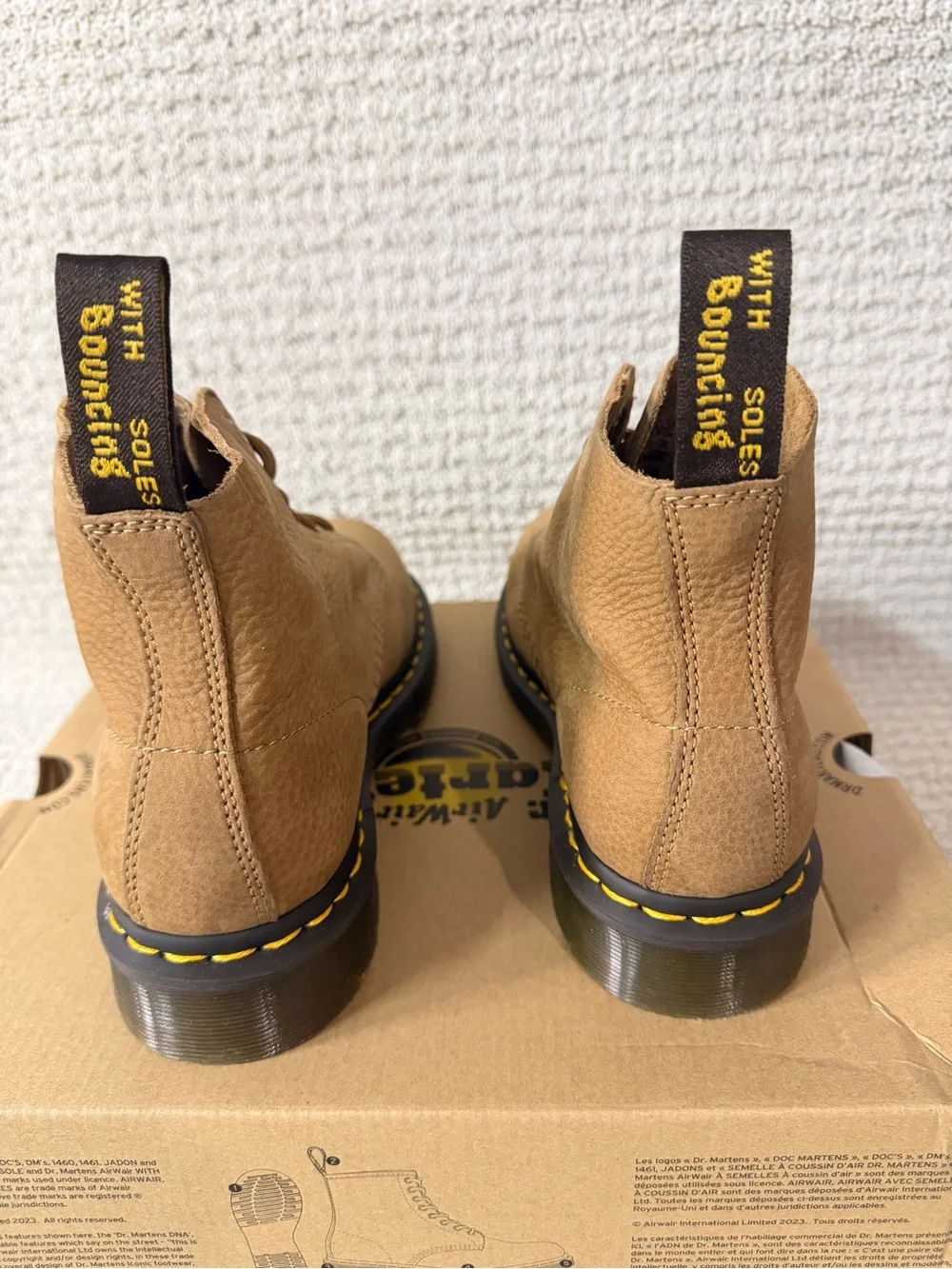 Dr. Martens 101 Savannah Tan Tumbled Nubuck Leather Combat Ankle Boots Sz 8M/9L